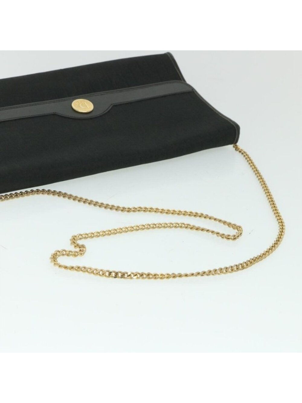 Authentic Christian Dior Trotter Canvas Chain Shoulder Bag Black - Picture 14 of 16